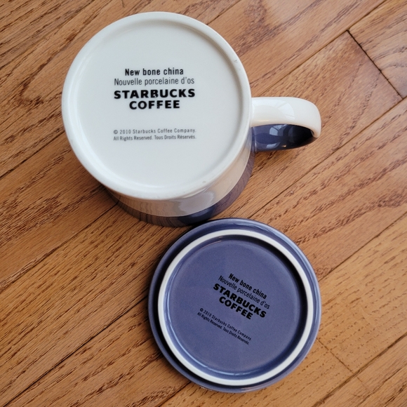 Starbucks Tazo Passion Mug with Lid Coaster Purple Coffee Tea 2010 Bone China - Picture 6 of 6